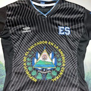 Black Umbro El Salvador Soccer Jersey Youth XLarge